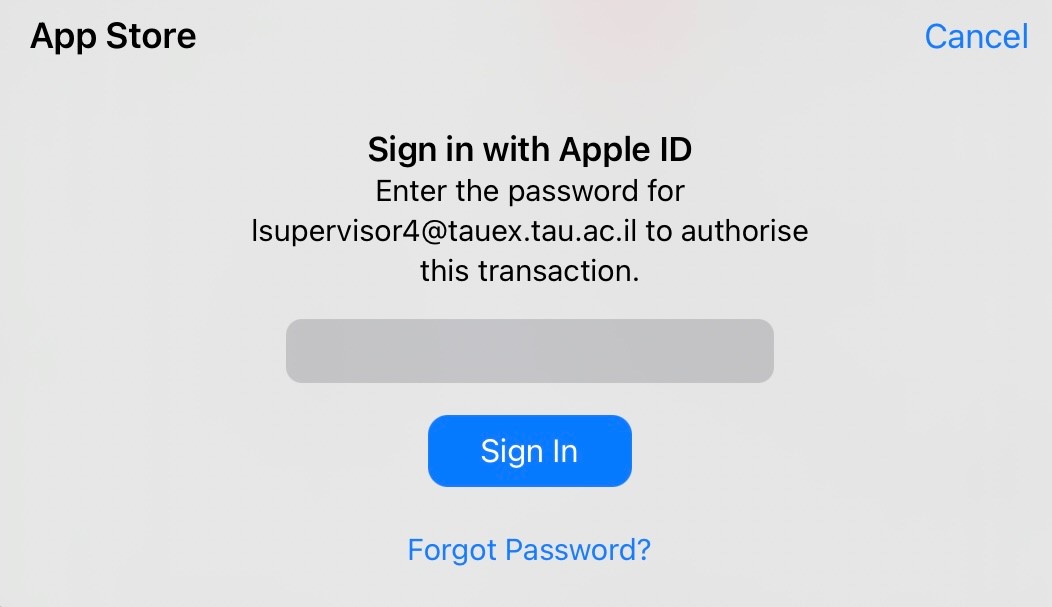 Enter your password and tap on Sign In